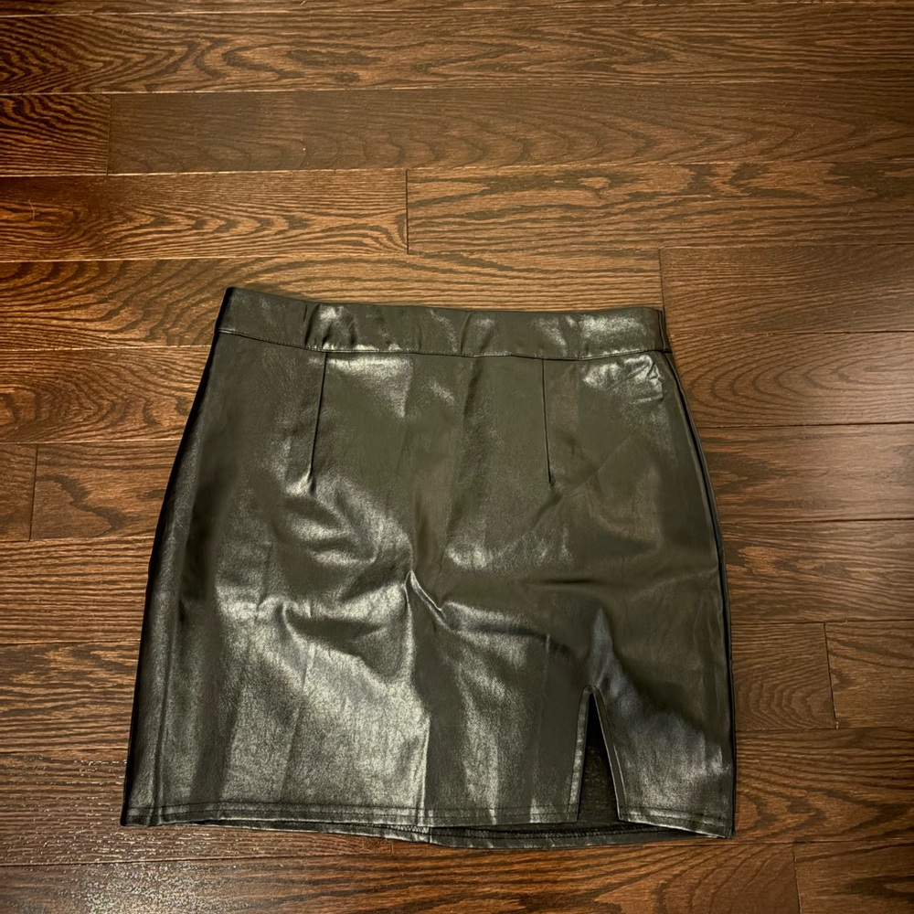 Lulu's Shiny Black Mini Skirt